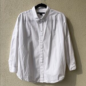French Connection White Oversized Button Down Shirt